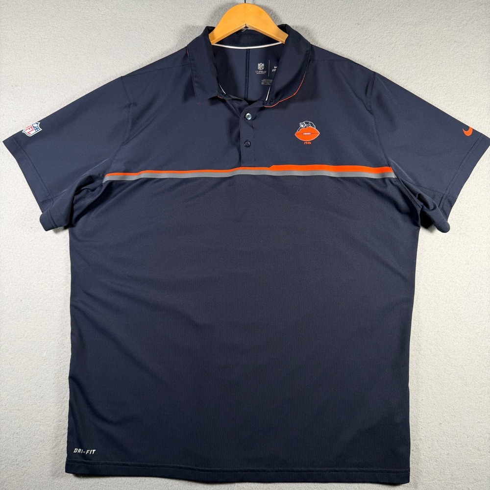 Nike NFL Chicago Bears Dri-FIT Polo Shirt Mens XXL Navy Blue 800019-459